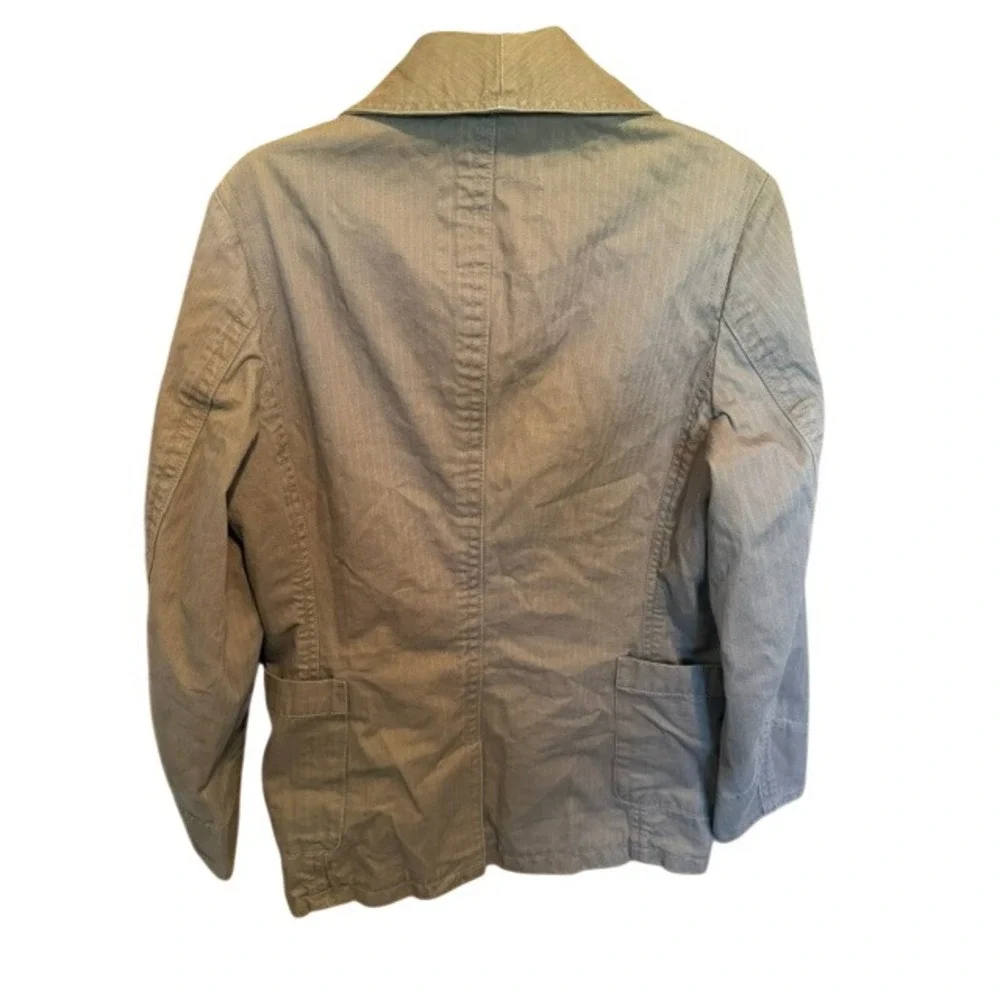 Levis Mens Khaki Tan Herringbone Cotton Chore Coat Shawl Collar Jacket Small - Picture 2 of 8